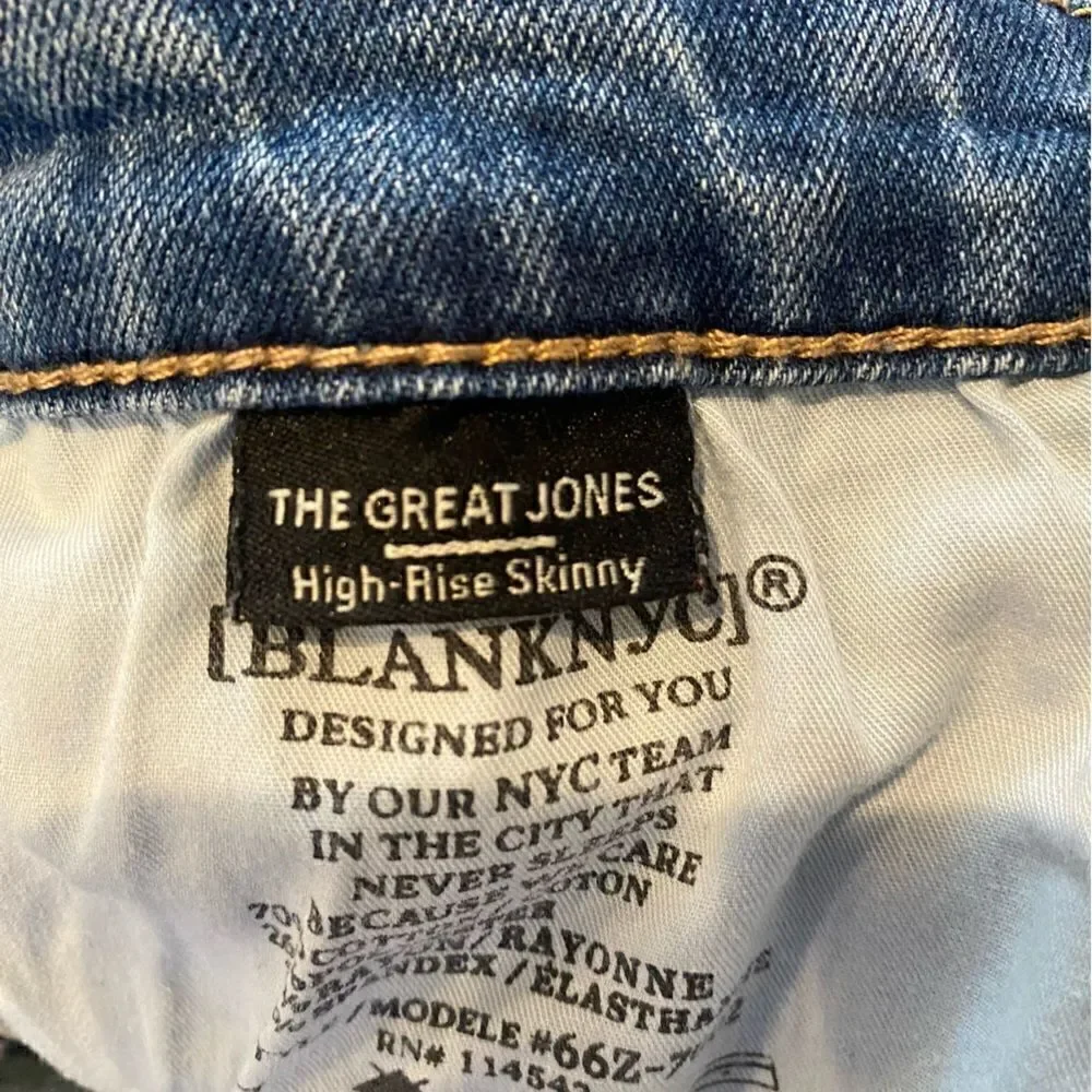 BLANK NYC The Great Jones High Rise Skinny Denim Jeans Size 28